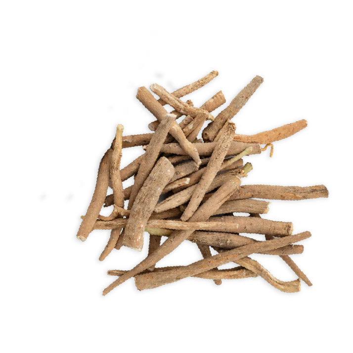 Bundle of KSM-66 ashwagandha roots used in Tavo LiquidCalm liquid calm to help manage everyday stress and support calm.