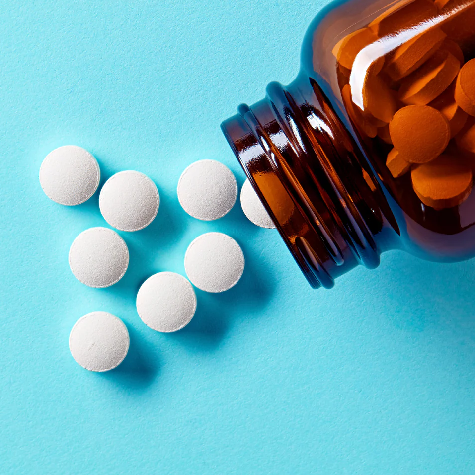 Blister pack of strong sleep aid tablets used to compare with the gentler tavo LiquidCalm liquid calm drink ritual.